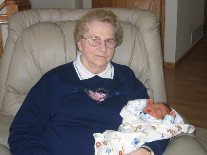Mattie and Great-Grandma Muriel.